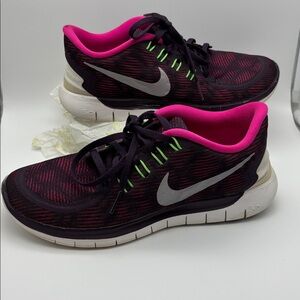 Nike Women's Free 5.0 Pink and Purple Athletic Running Sneakers